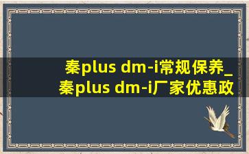 秦plus dm-i常规保养_秦plus dm-i厂家优惠政策